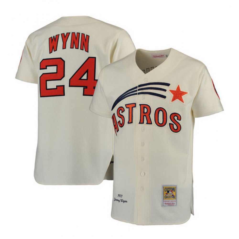 Men's Houston Astros #24 Jimmy Wynn Cream Stitched Jersey 1