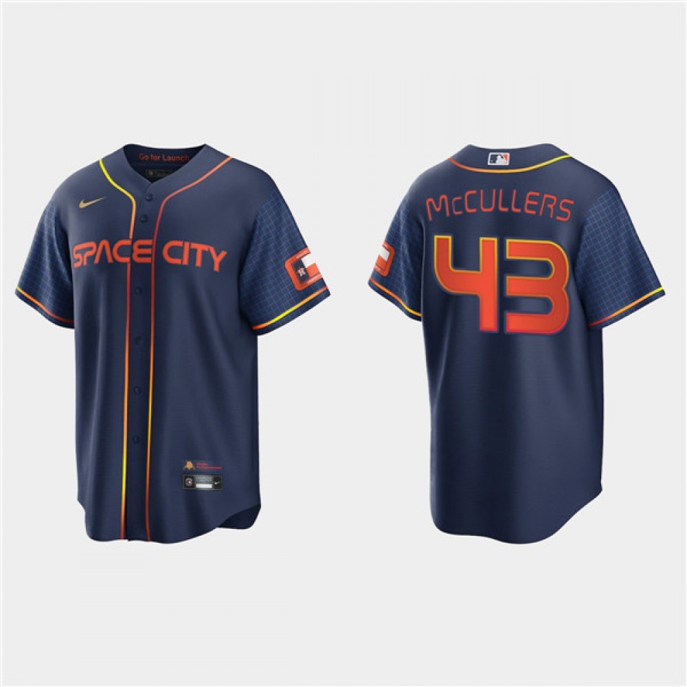 Men's Houston Astros #43 Lance McCullers 2022 Navy City Connect Cool Base Stitched Jersey 1