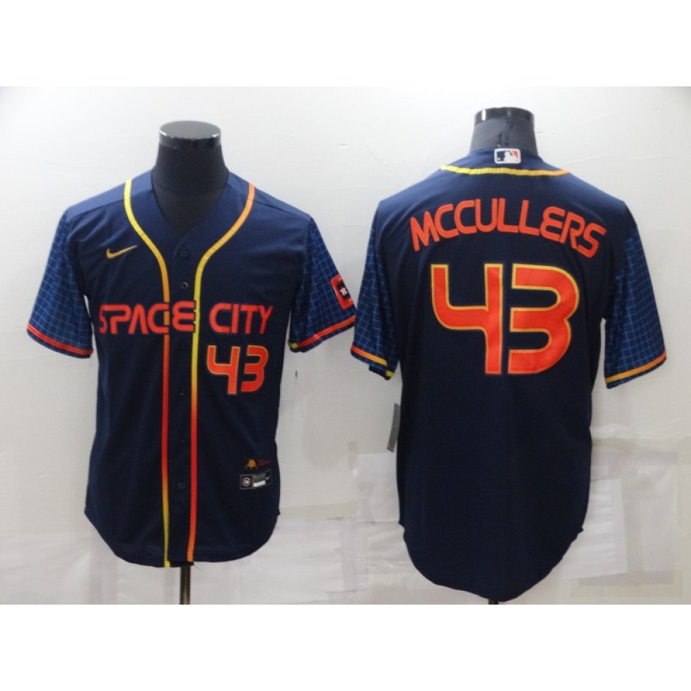 Men's Houston Astros #43 Lance McCullers 2022 Navy City Connect Cool Base Stitched Jersey 1