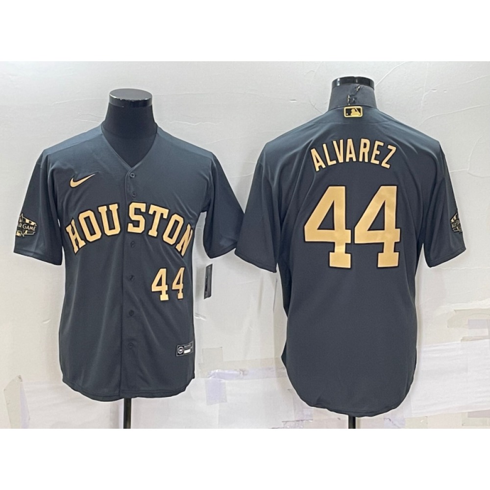 Men's Houston Astros #44 Yordan Alvarez 2022 All-Star Charcoal Cool Base Stitched Baseball Jersey 1