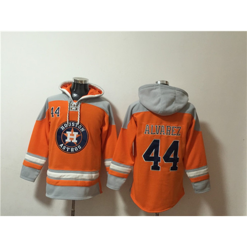 Men's Houston Astros #44 Yordan Alvarez Orange Ageless Must-Have Lace-Up Pullover Hoodie 1