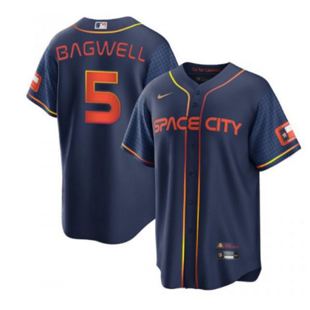 Men's Houston Astros #5 Jeff Bagwell 2022 Navy City Connect Cool Base Stitched Jersey 1