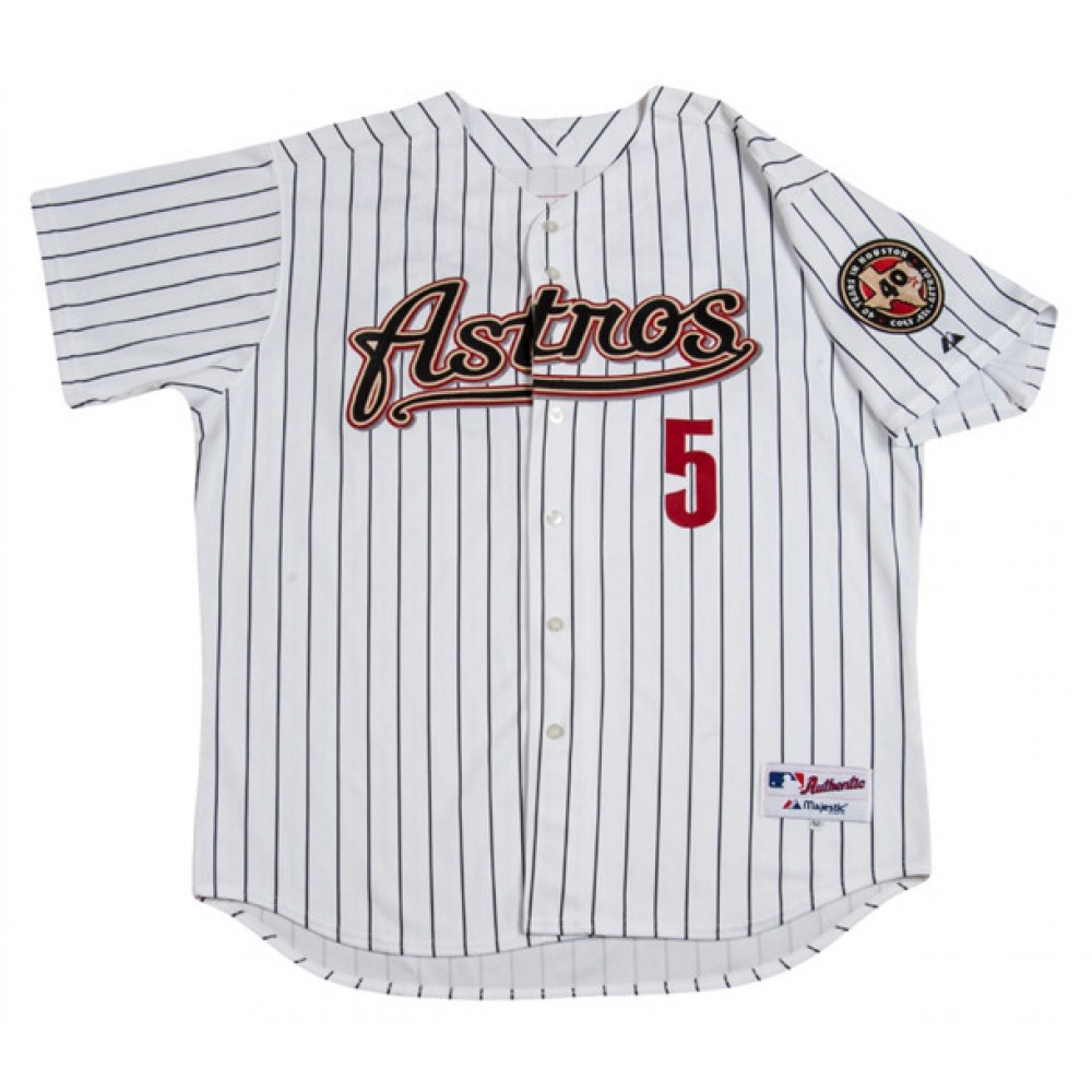 Men's Houston Astros #5 Jeff Bagwell White Cool Base Stitched Baseball Jersey 1
