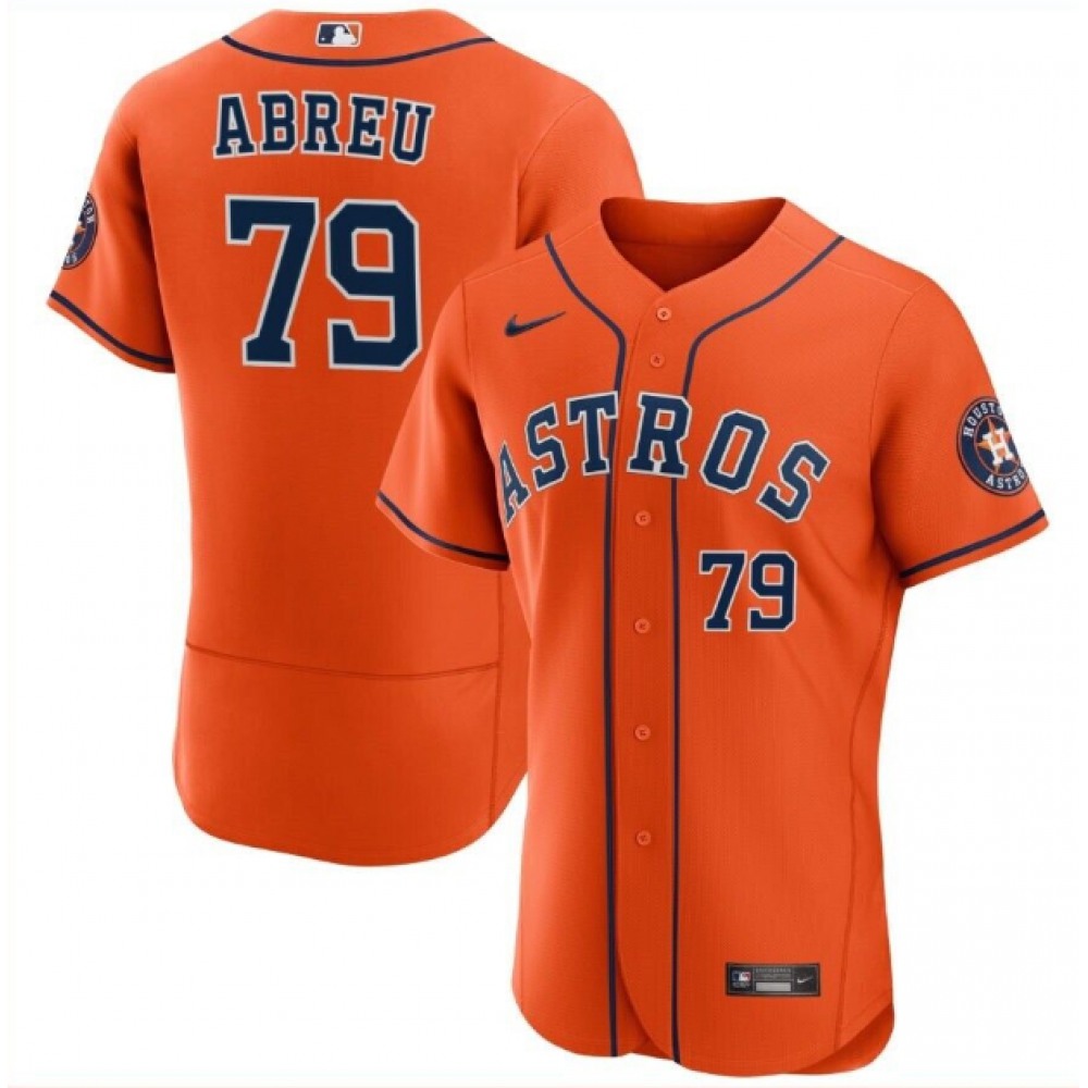 Men's Houston Astros #79 Jose Abreu Orange Flex Base Stitched Jersey 1