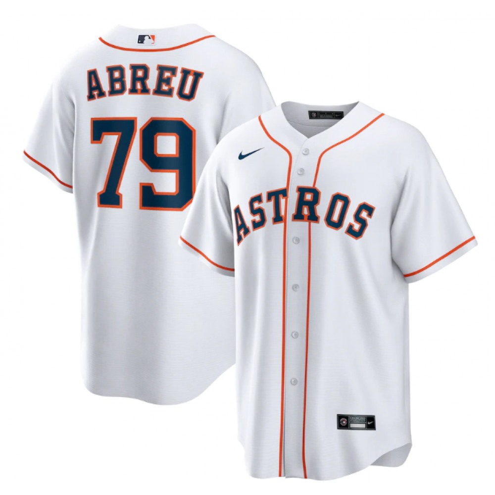 Men's Houston Astros #79 Jose Abreu White Cool Base Stitched Jersey 1