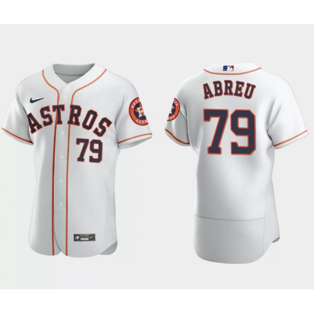 Men's Houston Astros #79 Jose Abreu White Flex Base Stitched Jersey 1