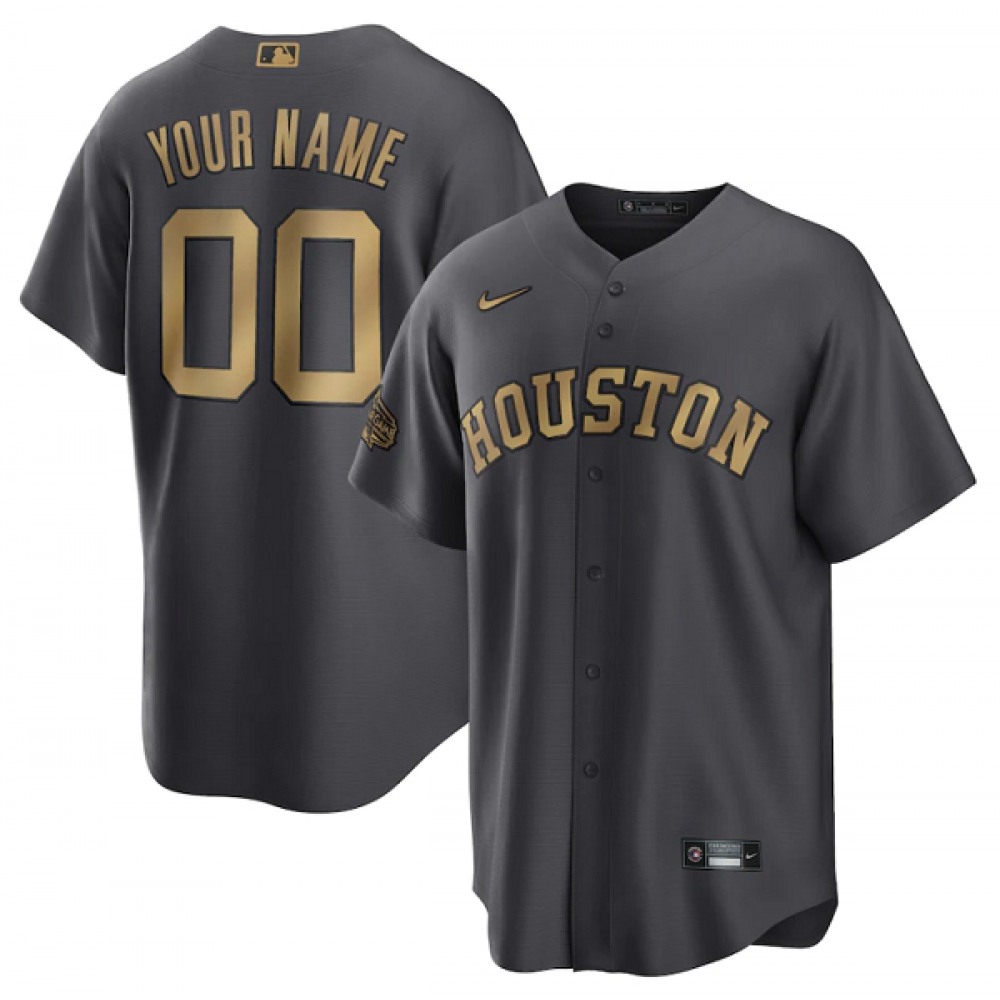 Men's Houston Astros ACTIVE Player Custom 2022 All-Star Charcoal Cool Base Stitched Baseball Jersey 1