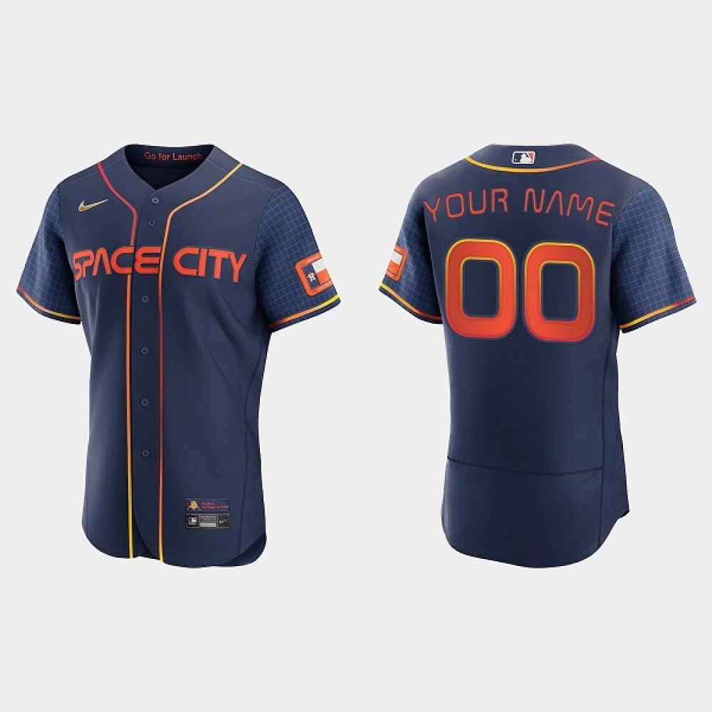 Men's Houston Astros ACTIVE Player Custom 2022 Navy City Connect Flex Base Stitched Baseball Jersey 1