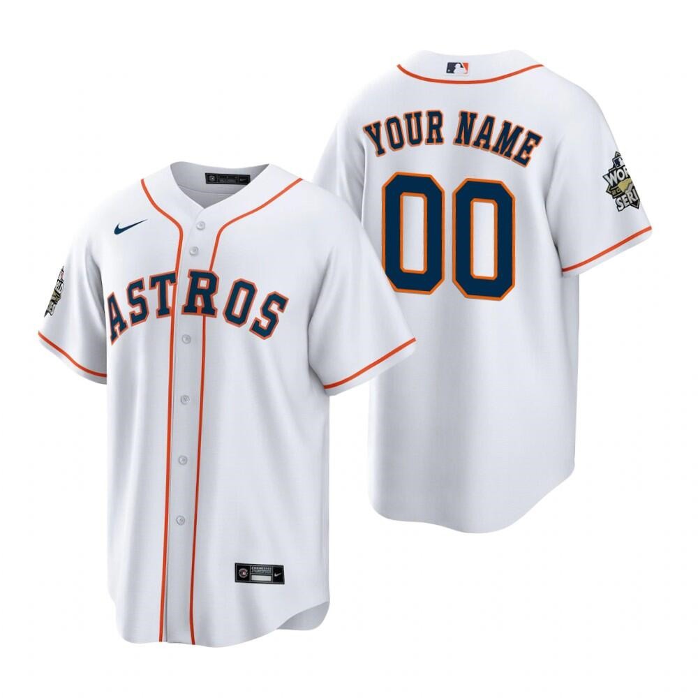 Men's Houston Astros ACTIVE Player Custom White 2022 World Series Home Stitched Baseball Jersey 1