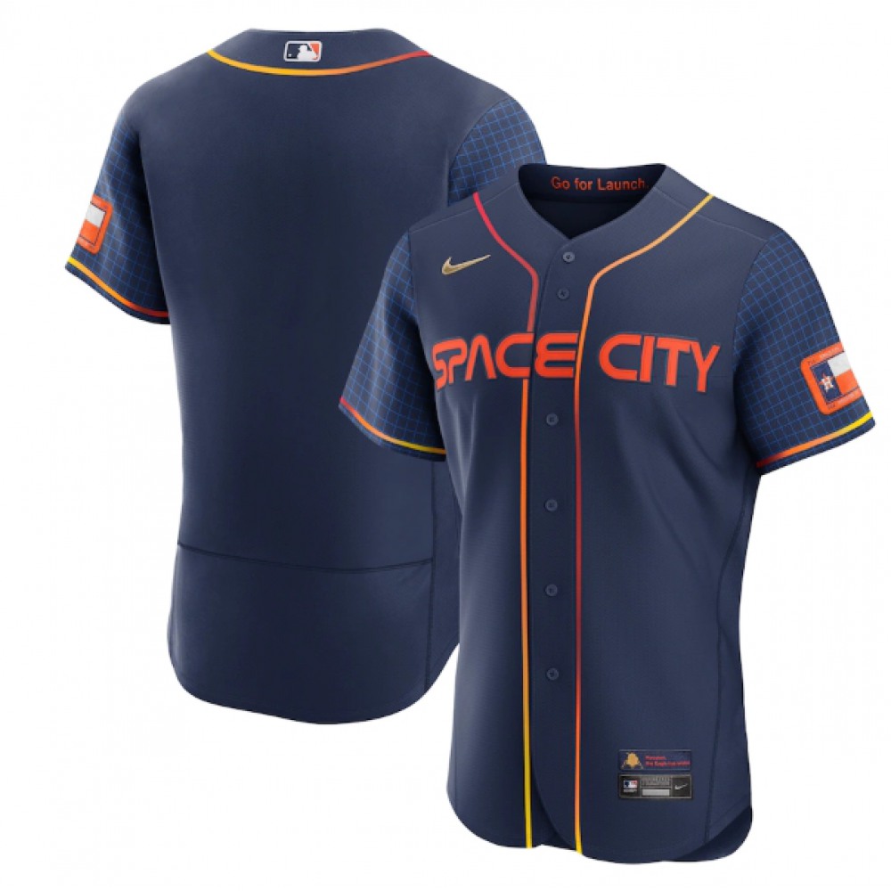 Men's Houston Astros Blank 2022 Navy City Connect Flex Base Stitched Baseball Jersey 1