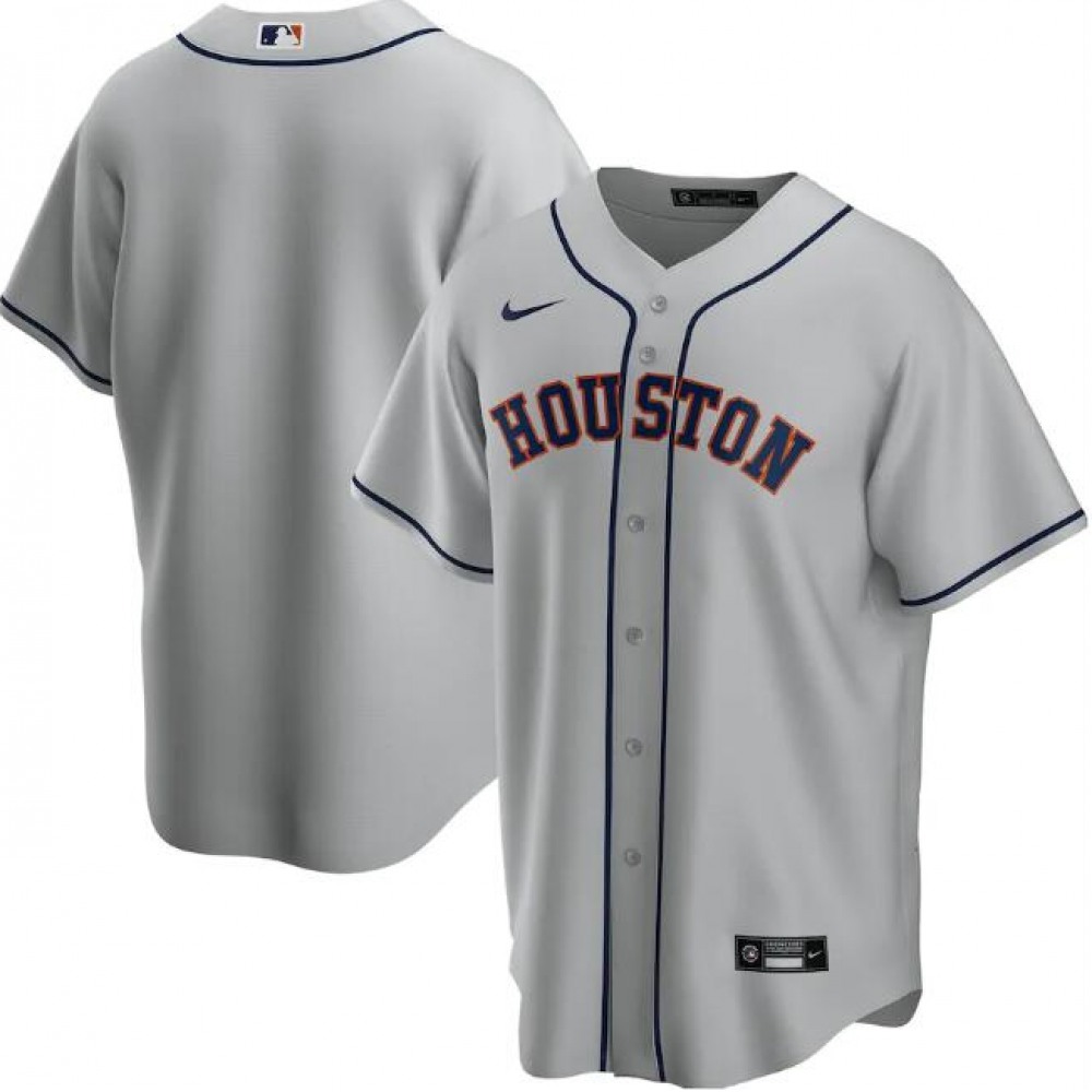 Men's Houston Astros Blank Grey Cool Base Stitched Jersey 1