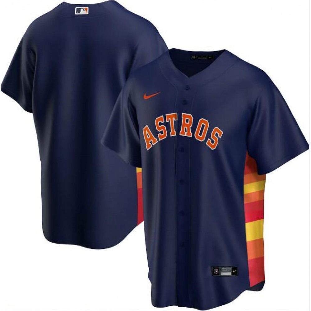 Men's Houston Astros Blank Navy Cool Base Stitched Jersey 1