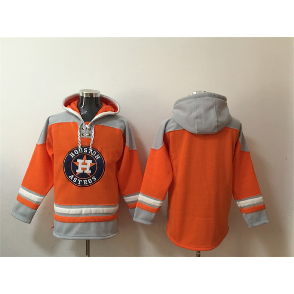 Men's Houston Astros Blank Orange Ageless Must-Have Lace-Up Pullover Hoodie 1