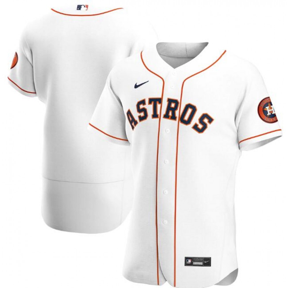 Men's Houston Astros Blank White Flex Base Stitched Jersey 1