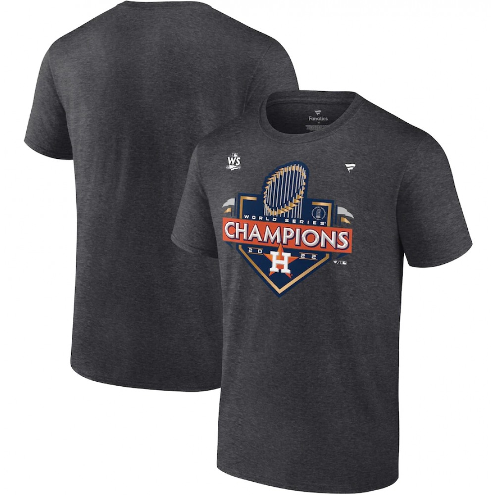 Men's Houston Astros Heather Charcoal 2022 World Series Champions Locker Room T-Shirt 1