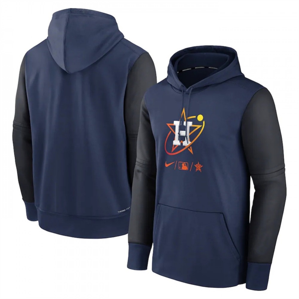 Men's Houston Astros Navy 2022 City Connect Therma Performance Pullover Hoodie 1