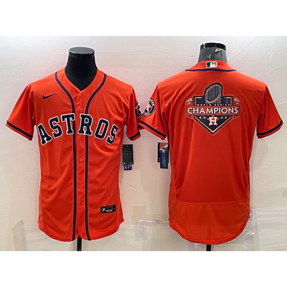 Men's Houston Astros Orange 2022 World Series Champions Team Big Logo Flex Base Stitched Jersey 1