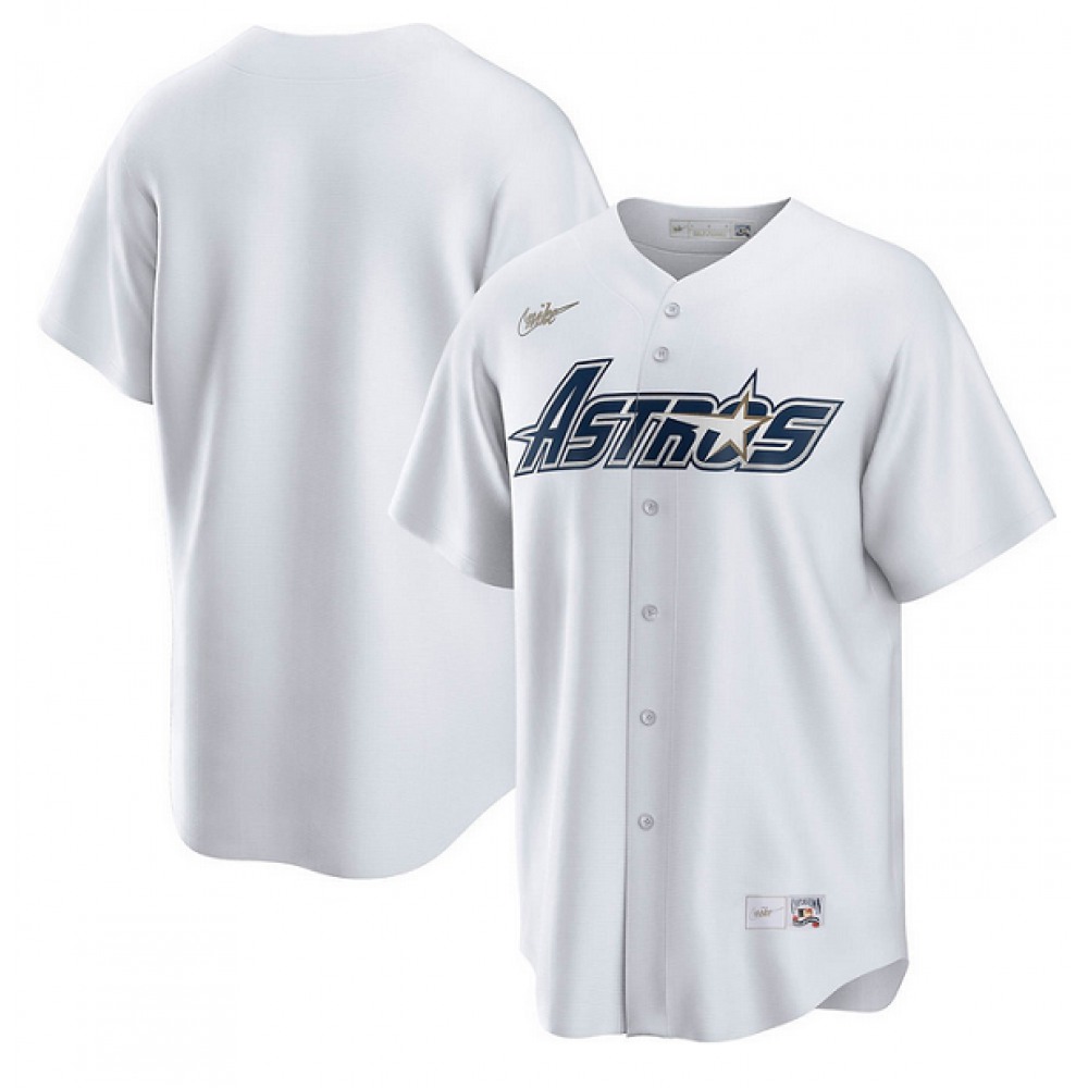 Men's Houston Astros White Gold Star Cooperstown Stitched Jersey 1