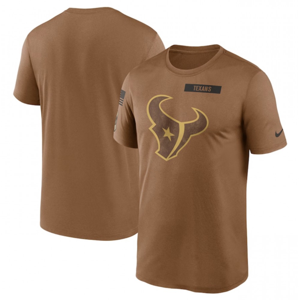 Men's Houston Texans 2023 Brown Salute To Service Legend Performance T-Shirt 1
