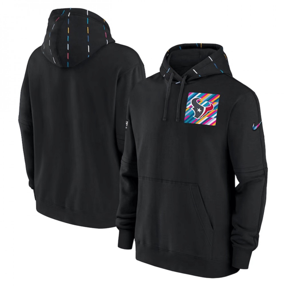 Men's Houston Texans Black 2023 Crucial Catch Club Pullover Hoodie 1