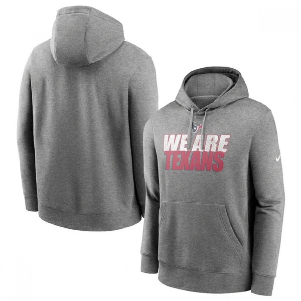Men's Houston Texans Heathered Gray Fan Gear Local Club Pullover Hoodie 1