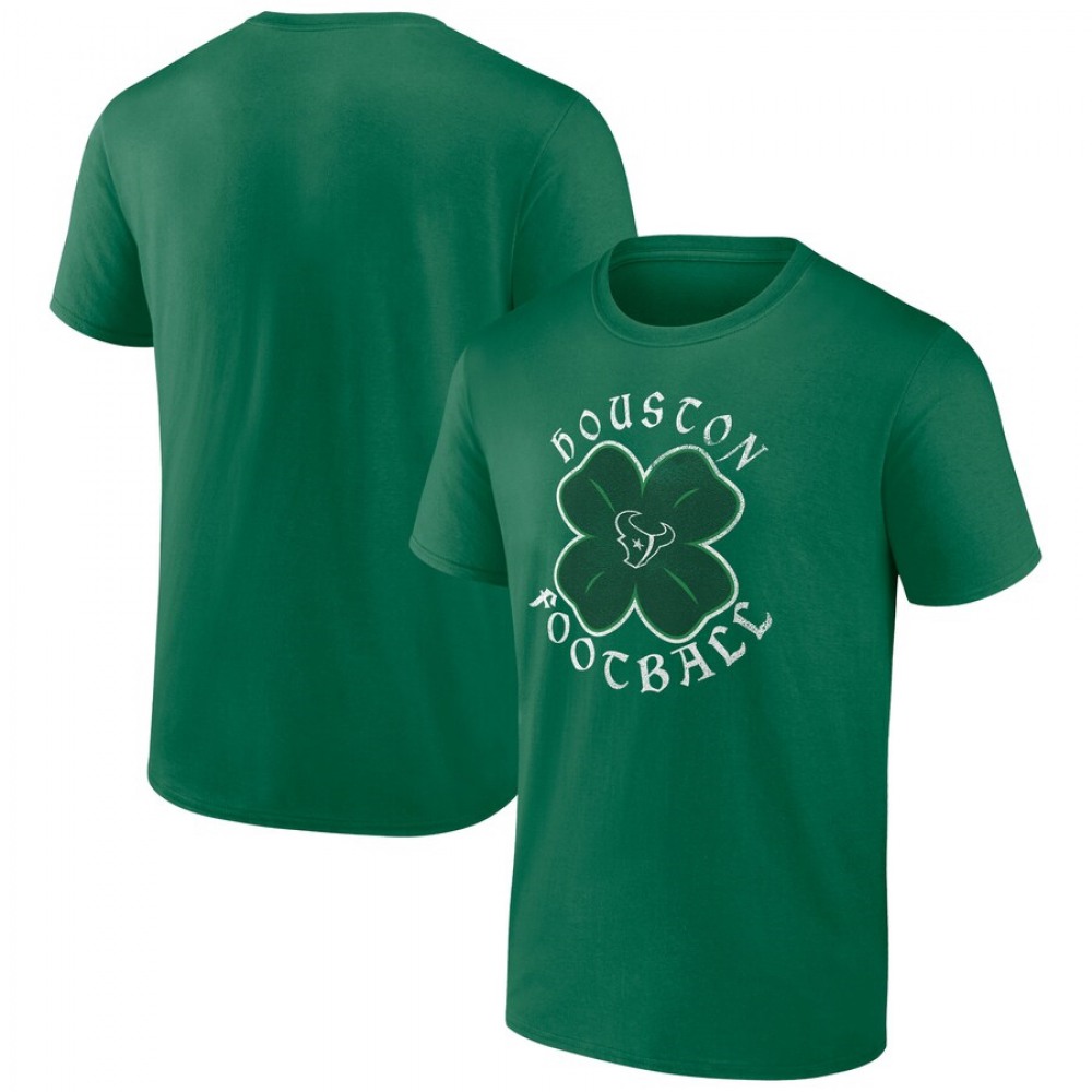 Men's Houston Texans Kelly Green St. Patrick's Day Celtic T-Shirt 1