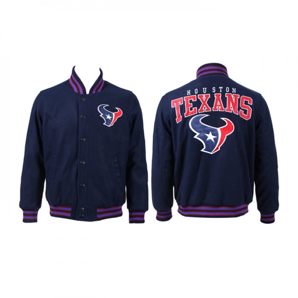 Men's Houston Texans Navy Stitched Jacket 1