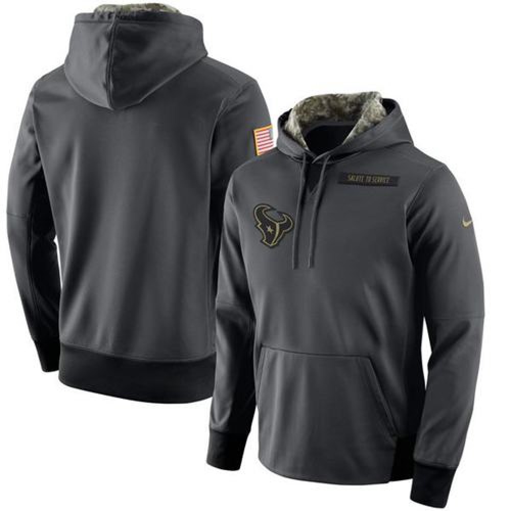 Men's Houston Texans Anthracite Salute to Service Player Performance Hoodie 1