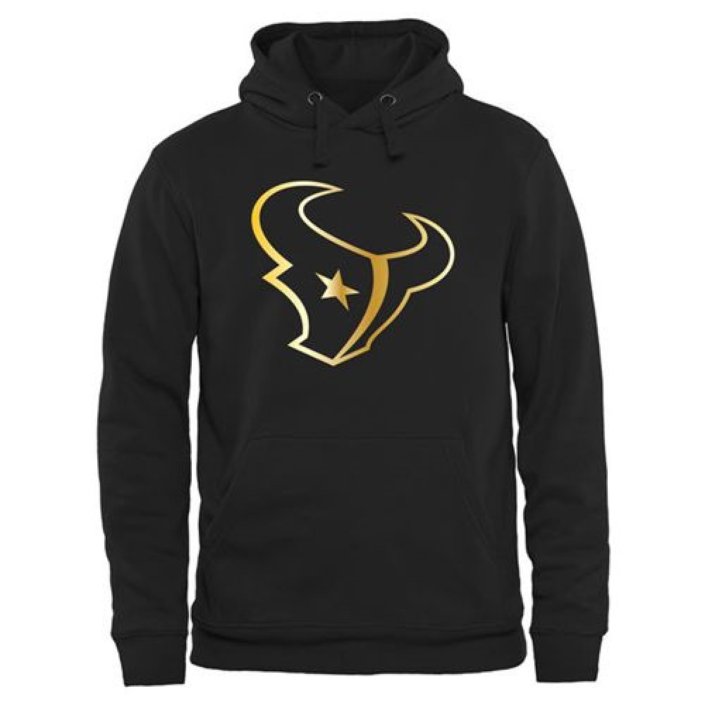 Men's Houston Texans Pro Line Black Gold Collection Pullover Hoodie 1