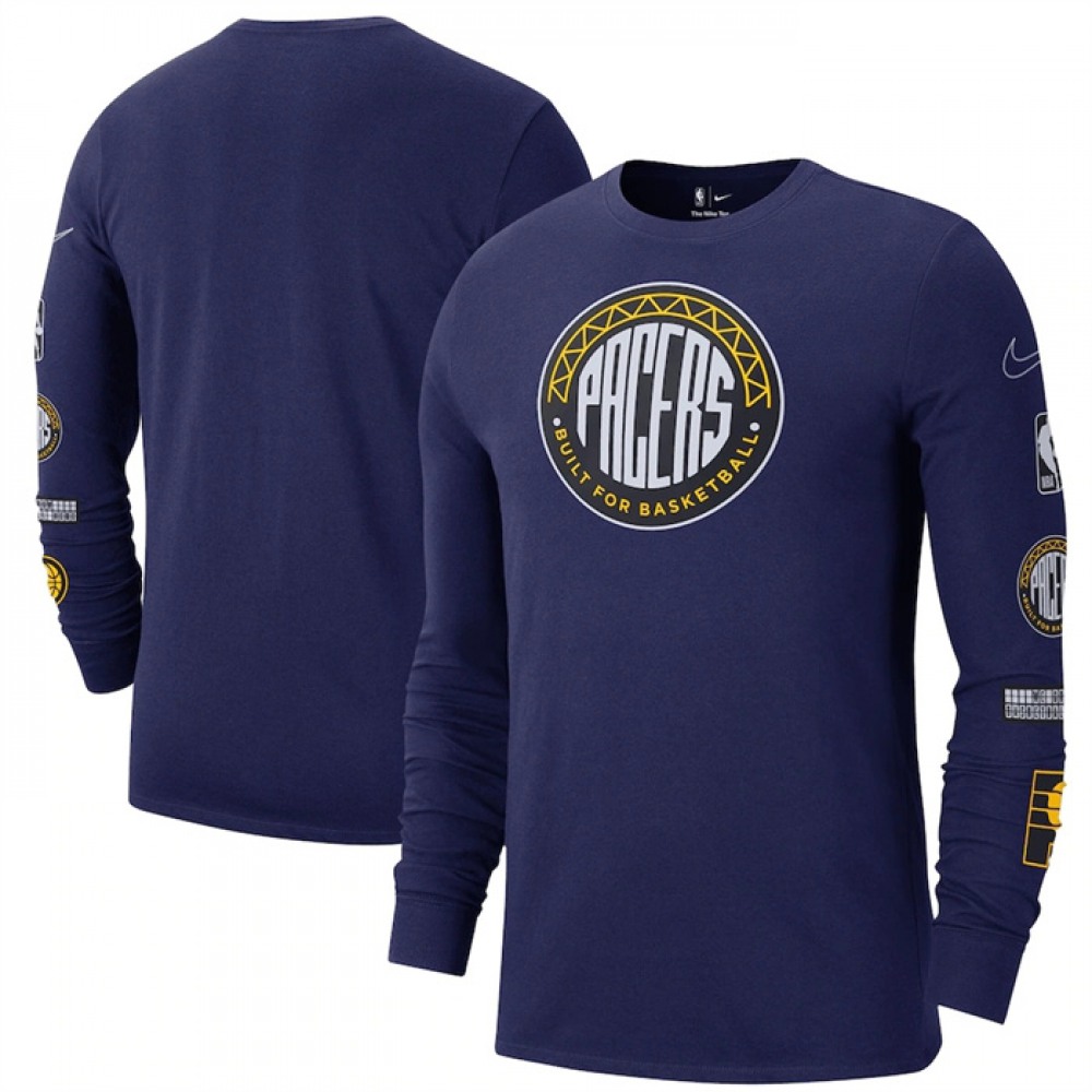 Men's Indiana Pacers Navy 2022/23 City Edition Essential Expressive Long Sleeve T-Shirt 1
