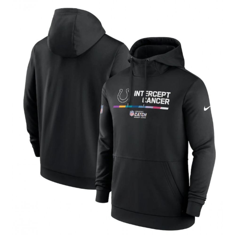 Men's Indianapolis Colts 2022 Black Crucial Catch Therma Performance Pullover Hoodie 1