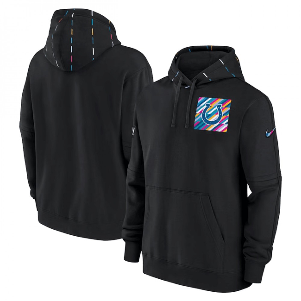 Men's Indianapolis Colts Black 2023 Crucial Catch Club Pullover Hoodie 1