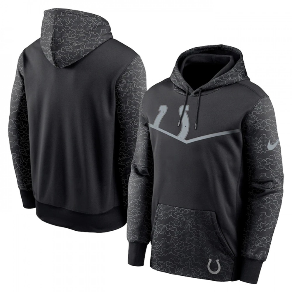 Men's Indianapolis Colts Black Reflective Therma Hoodie 1
