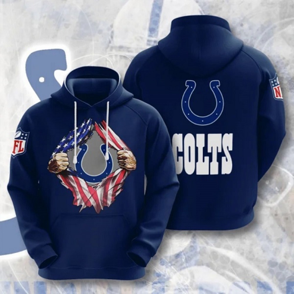 Men's Indianapolis Colts Blue 3D Trending T-Shirt Hoodie 1