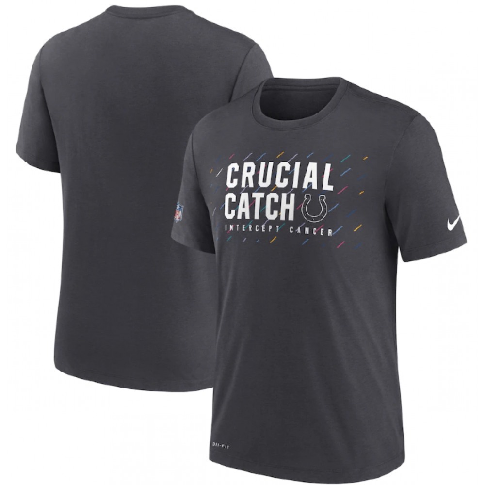 Men's Indianapolis Colts Charcoal 2021 Crucial Catch Performance T-Shirt 1