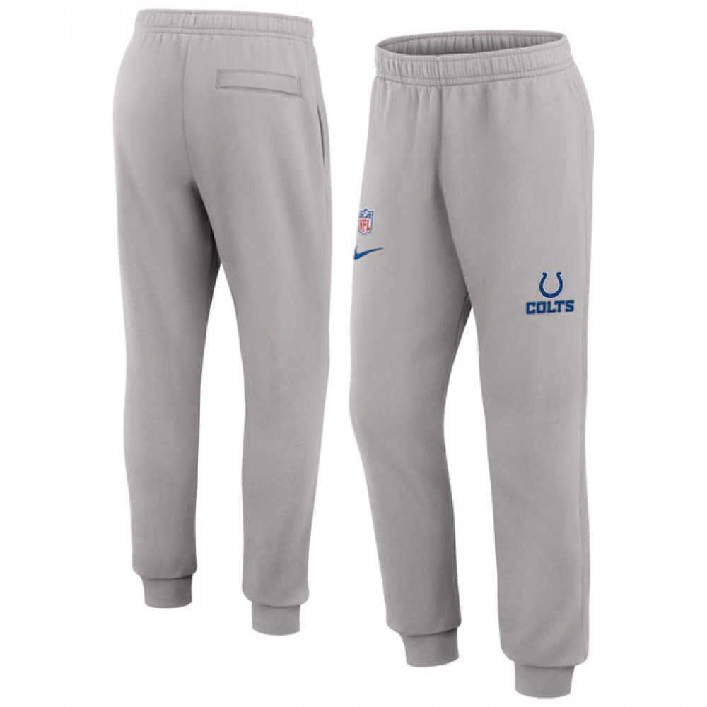 Men's Indianapolis Colts Grey Chop Block Fleece Sweatpants 1