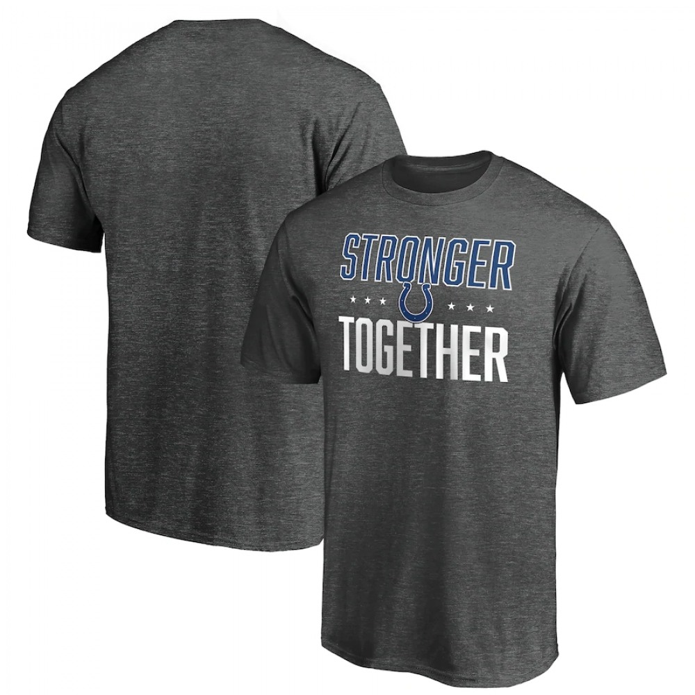 Men's Indianapolis Colts Heather Charcoal Stronger Together T-Shirt 1