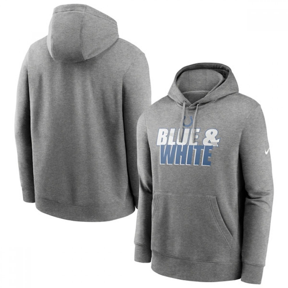 Men's Indianapolis Colts Heathered Charcoal Fan Gear Local Club Pullover Hoodie 1