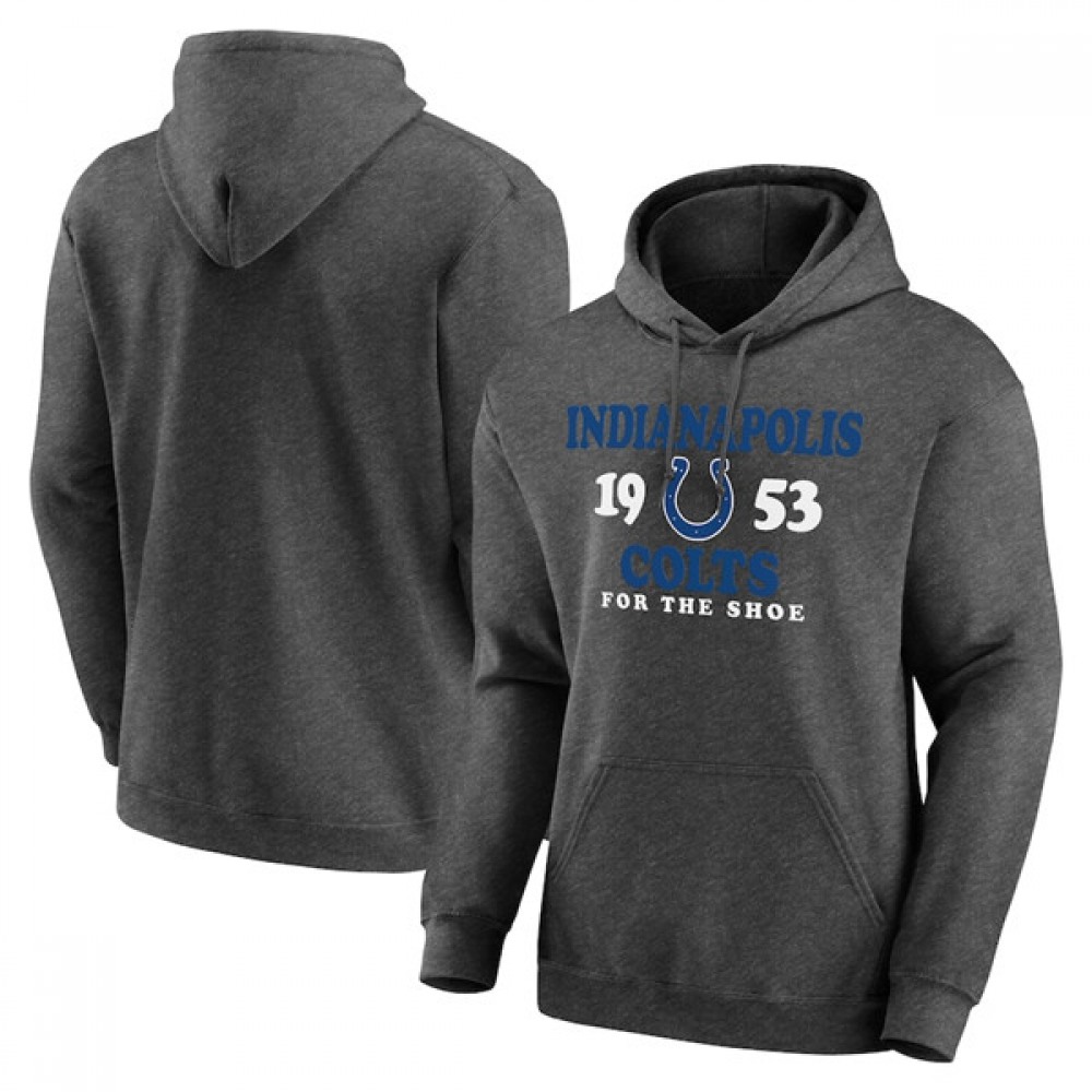 Men's Indianapolis Colts Heathered Charcoal Fierce Competitor Pullover Hoodie 1