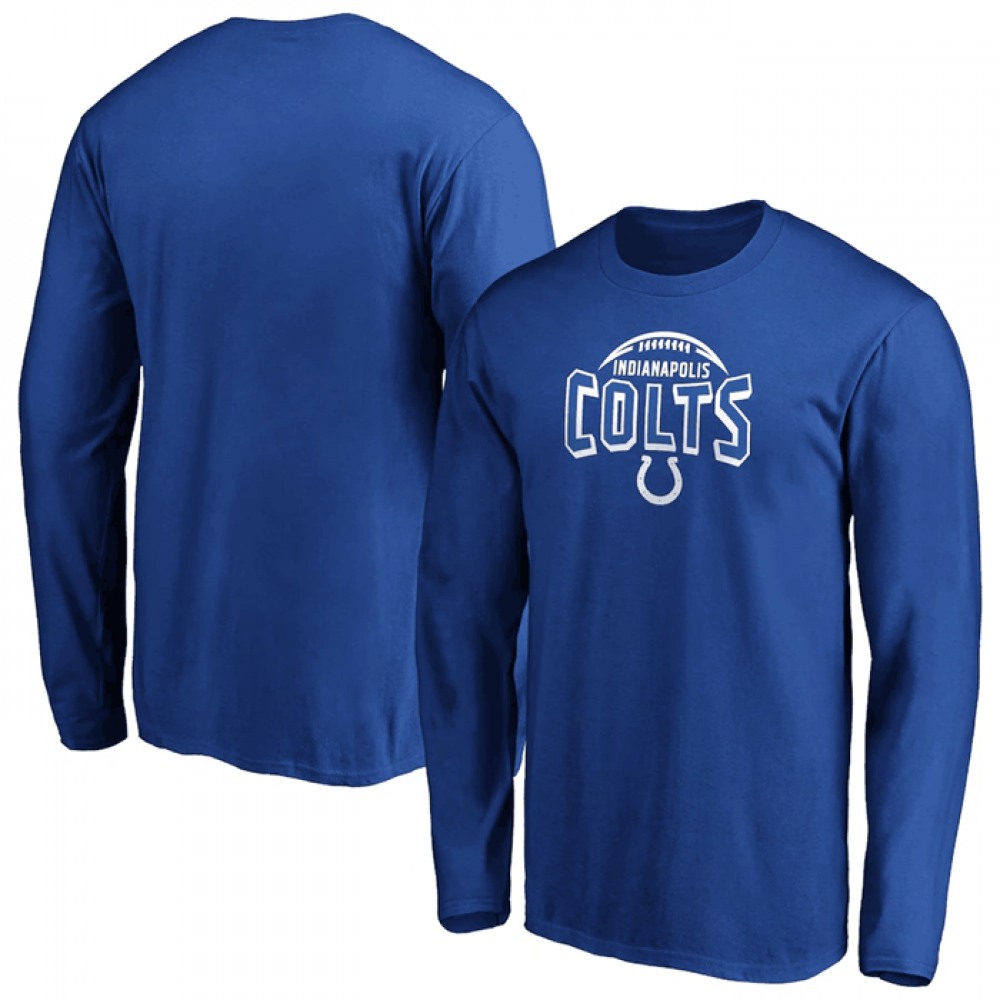 Men's Indianapolis Colts Royal Clamp Down Long Sleeve T-Shirt 1