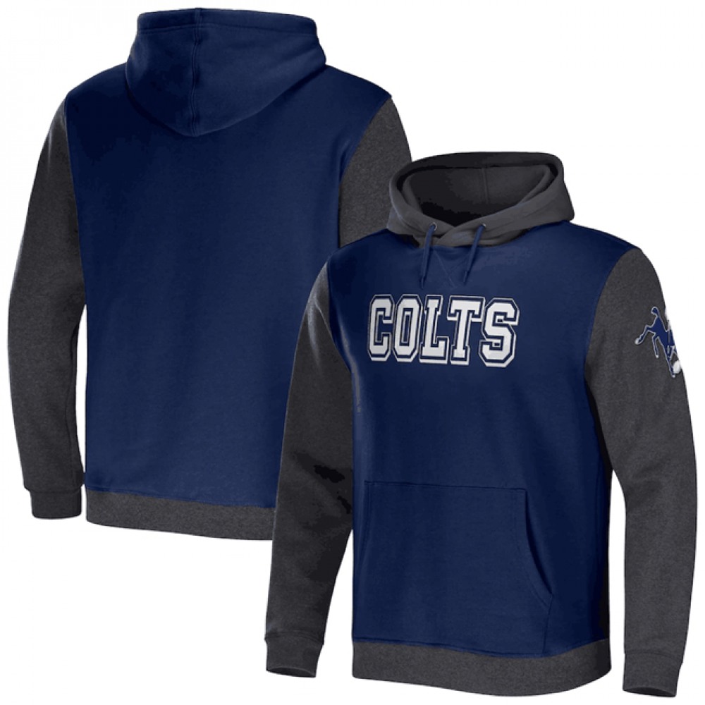 Men's Indianapolis Colts x Darius Rucker Collection Navy/Heather Charcoal Colorblock Pullover Hoodie 1