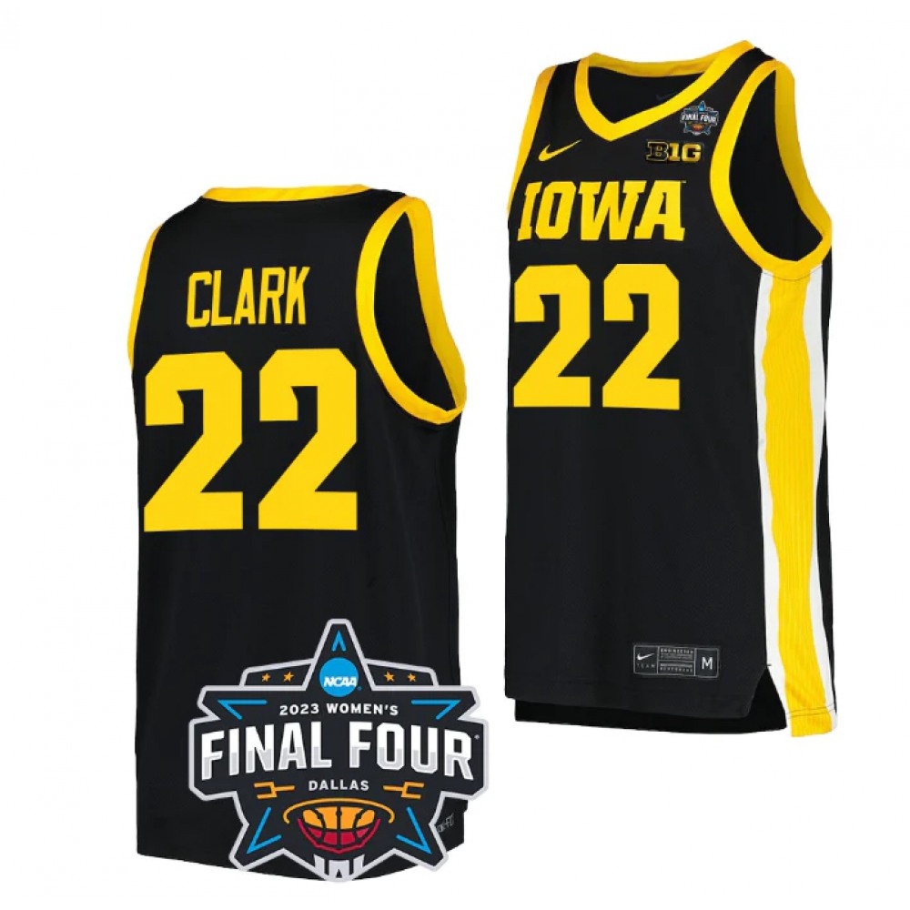Men's Iowa Hawkeyes #22 Caitlin Clark Black College Stitched Basketball Jersey 1