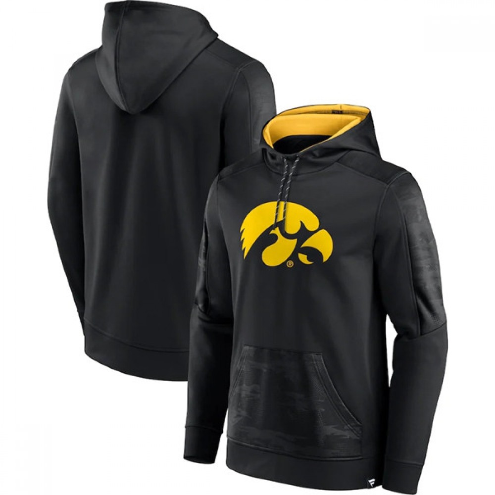 Men's Iowa Hawkeyes Black On The Ball Pullover Hoodie 1