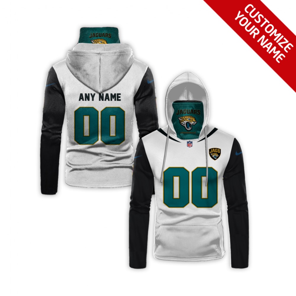 Men's Jacksonville Jaguars 2020 White Customize Hoodie Mask 1