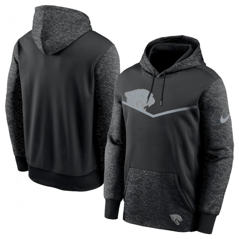 Men's Jacksonville Jaguars Black Reflective Therma Hoodie 1