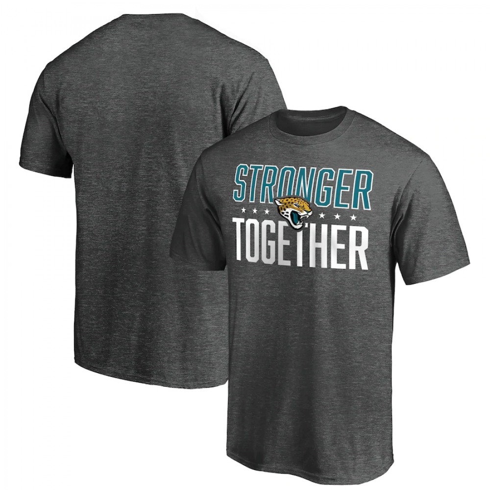 Men's Jacksonville Jaguars Heather Charcoal Stronger Together T-Shirt 1