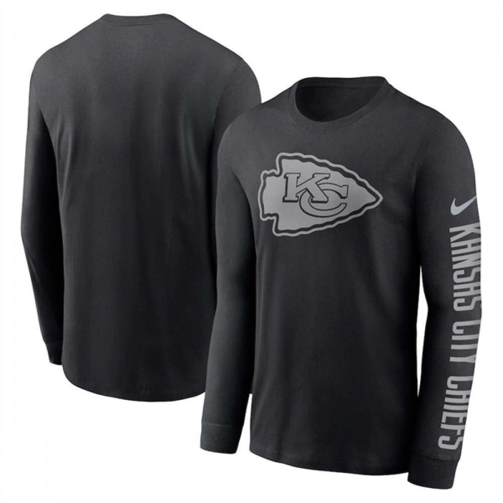Men's Kansas City Chiefs Black Long Sleeve T-Shirt 1