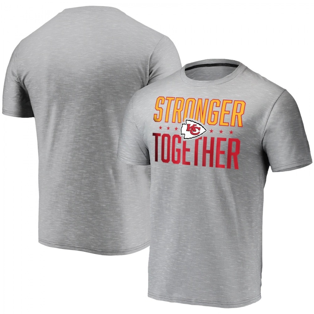 Men's Kansas City Chiefs Grey Charcoal Stronger Together T-Shirt 1