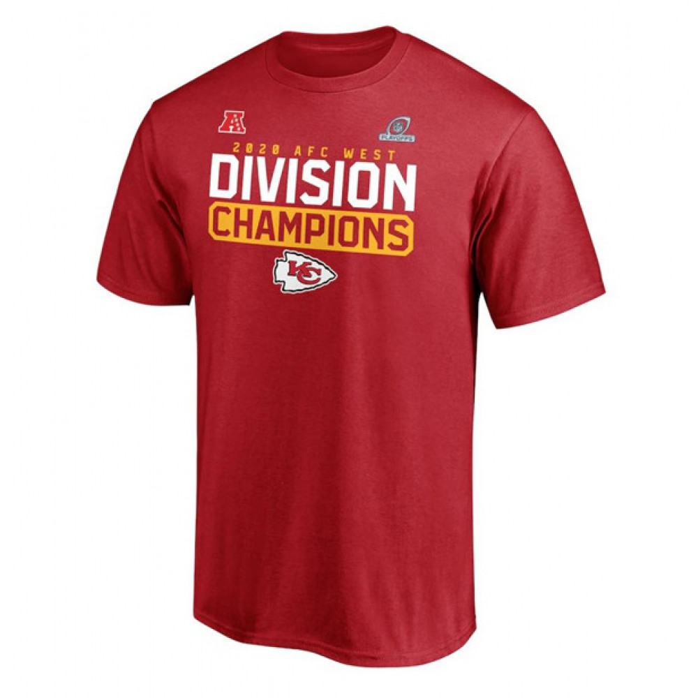Men's Kansas City Chiefs Red 2020 AFC West Division Champions Flying High NFL T-Shirt 1