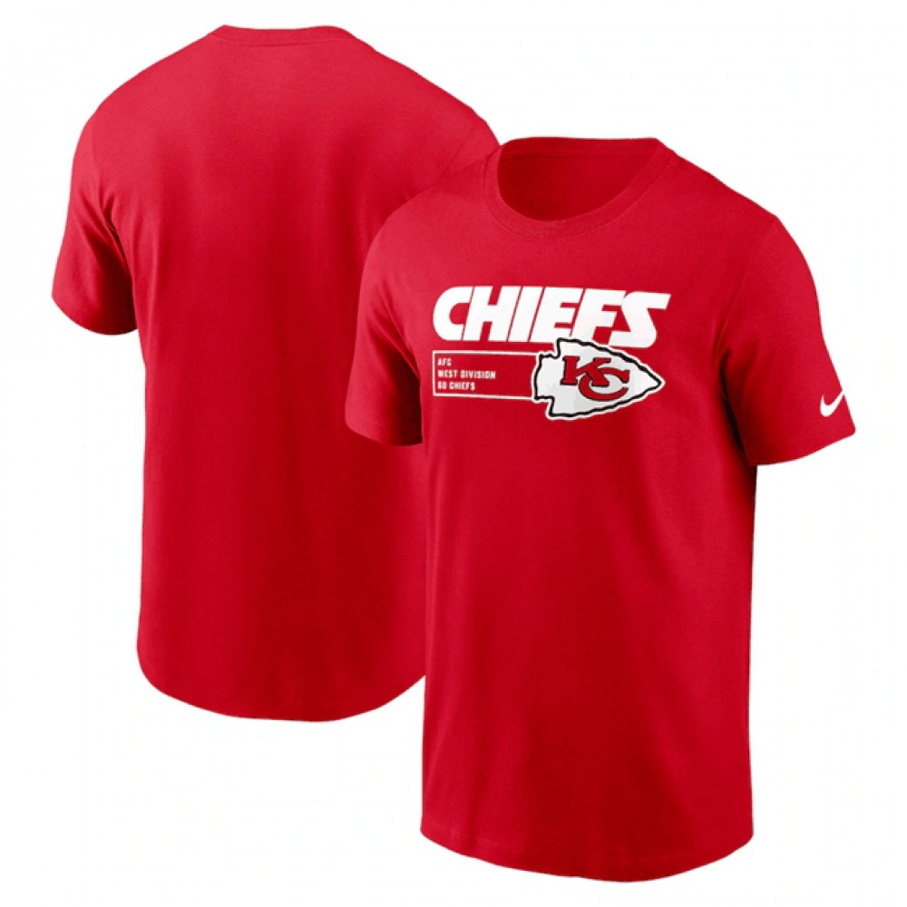 Men's Kansas City Chiefs Red Division Essential T-Shirt 1